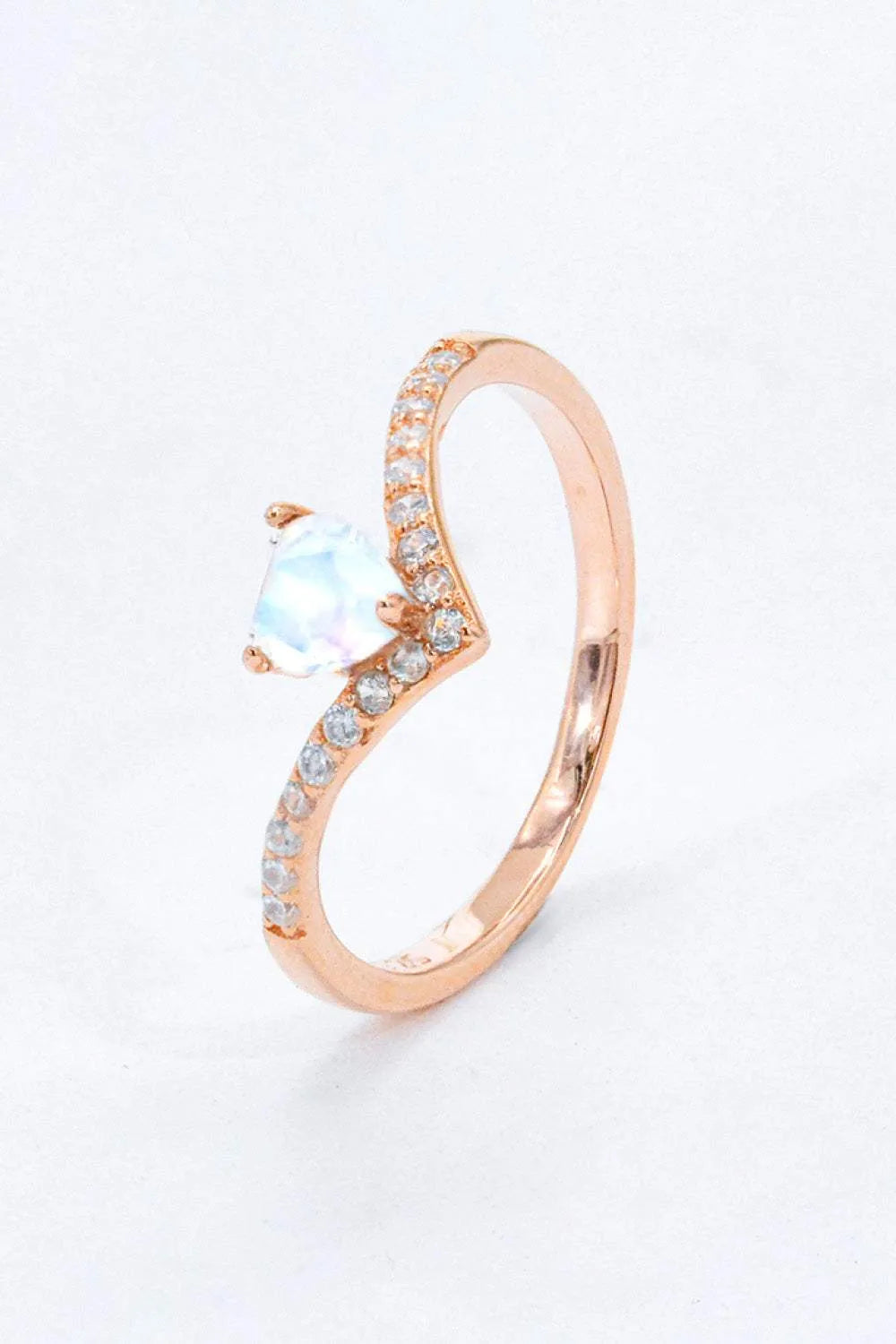 Moonstone Heart-Shaped Ring Moonstone - Tophatter Daily Deals