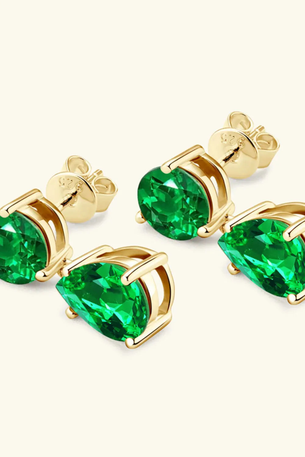 Lab-Grown Emerald Drop Earrings Earrings - Tophatter Daily Deals