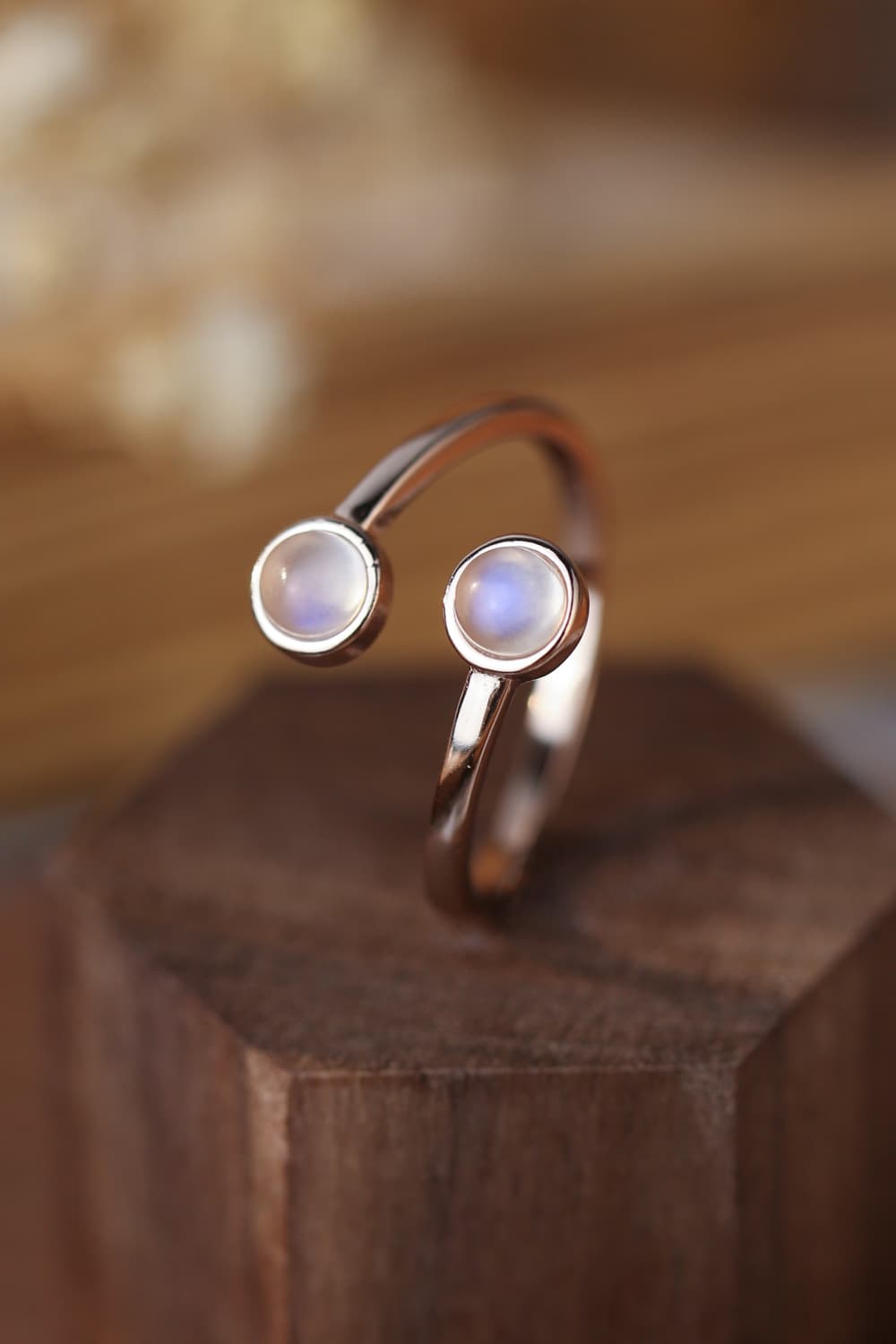 High Quality Natural Moonstone 925 Sterling Silver Toi Et Moi Ring Moonstone - Tophatter Daily Deals