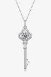 925 Sterling Silver 1 Carat Moissanite Key Pendant Necklace Silver One Size Moissanite - Tophatter Daily Deals