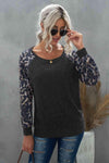 Leopard Raglan Sleeve Tee Blouses - Tophatter Daily Deals