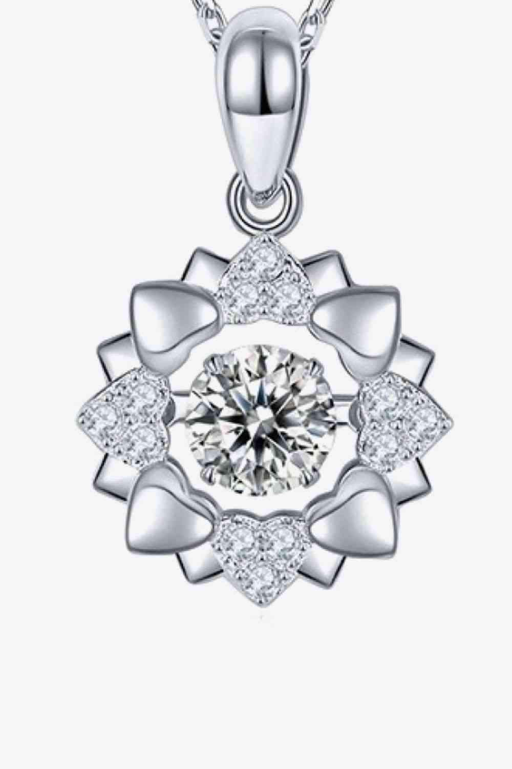 Moissanite Flower Shape Pendant Necklace Moissanite - Tophatter Daily Deals