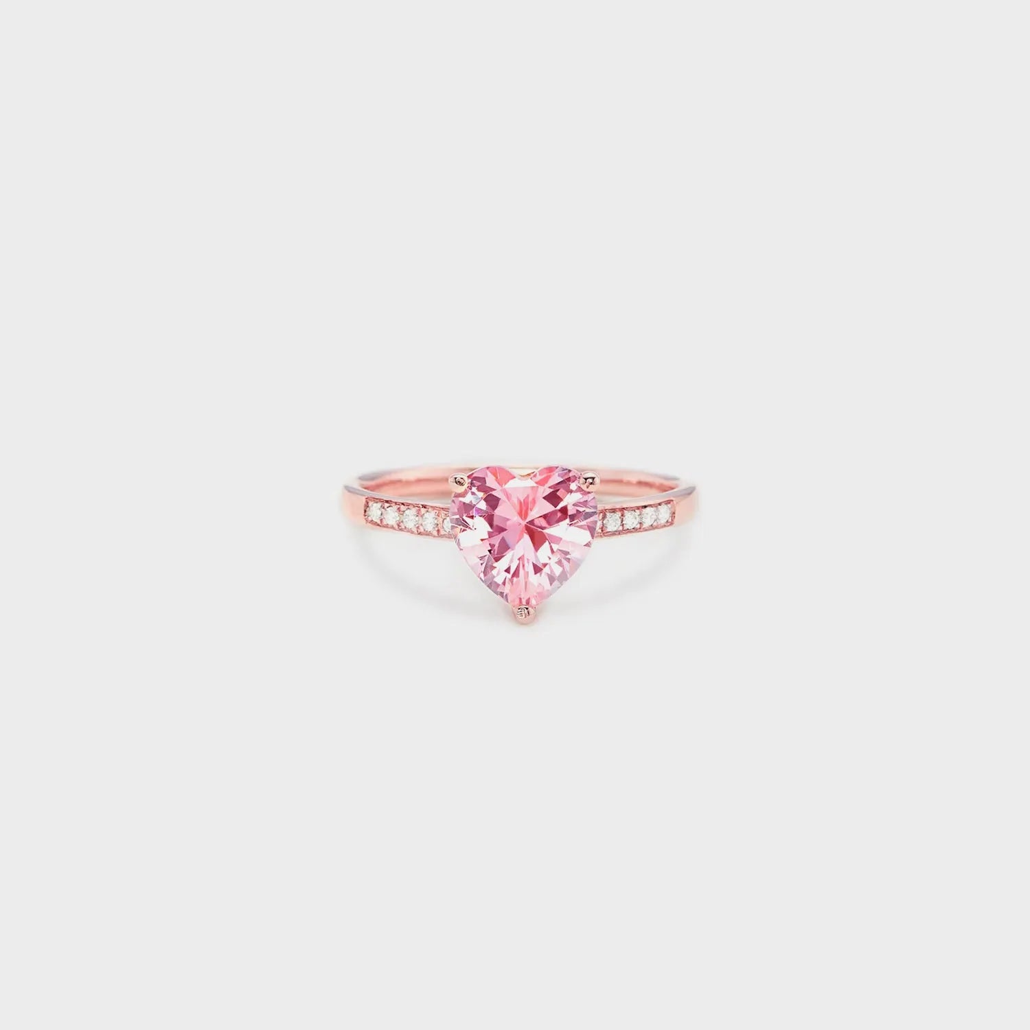 Heart Zircon 925 Sterling Silver Ring Rose Gold Rings - Tophatter Daily Deals