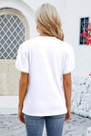 Round Neck Petal Sleeve T-Shirt Women's T-Shirts - Tophatter Daily Deals