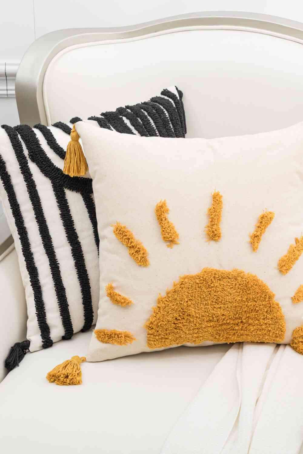 Sun Graphic Tassel Decorative Throw Pillow Case Decorative Pillowcases - Tophatter Daily Deals