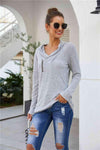 Zip Detail Long Sleeve Top Blouses - Tophatter Daily Deals