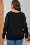 Plus Size Sequin Round Neck Long Sleeve Top Blouses - Tophatter Daily Deals