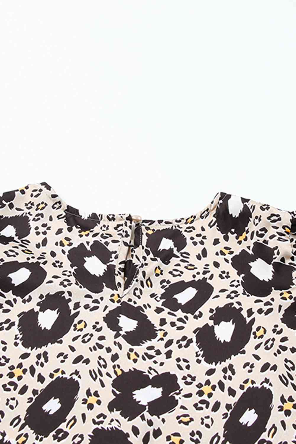 Animal Print Puff Sleeve Round Neck Blouse - Tophatter Deals