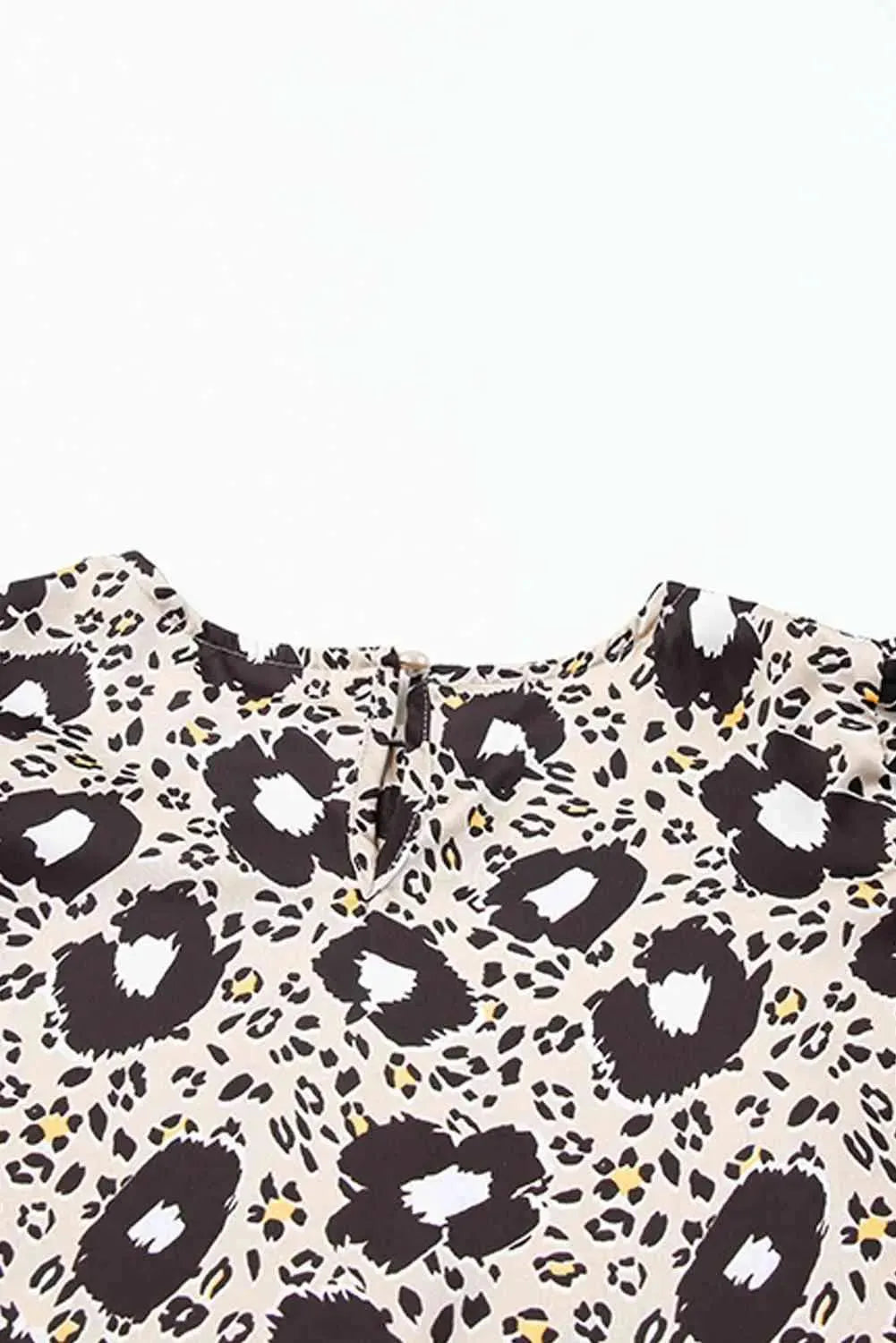 Animal Print Puff Sleeve Round Neck Blouse Blouses - Tophatter Daily Deals