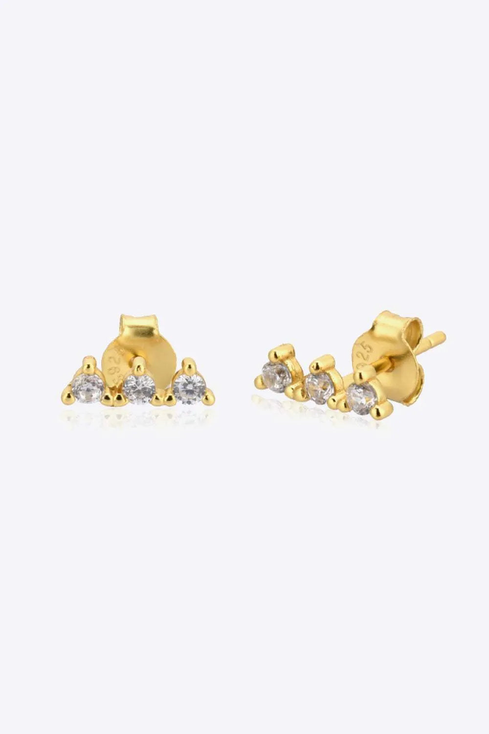 Zircon 925 Sterling Silver Earrings Gold White One Size Earrings - Tophatter Daily Deals