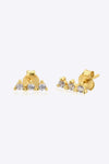Zircon 925 Sterling Silver Earrings Gold White One Size Earrings - Tophatter Daily Deals