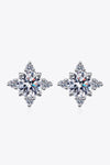 Four Leaf Clover 2 Carat Moissanite Stud Earrings Silver One Size Moissanite - Tophatter Daily Deals