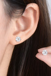 2 Carat Moissanite 925 Sterling Silver Stud Earrings Moissanite - Tophatter Daily Deals