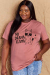 Simply Love Full Size NO DRAMA LLAMA Graphic Cotton Tee Women's T-Shirts - Tophatter Daily Deals