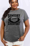 Simply Love Full Size GAMEDAY EVERYDAY Graphic Cotton Tee Charcoal Women's T-Shirts - Tophatter Daily Deals