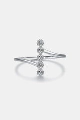 925 Sterling Silver Five Zircon Stones Ring Silver Rings - Tophatter Daily Deals