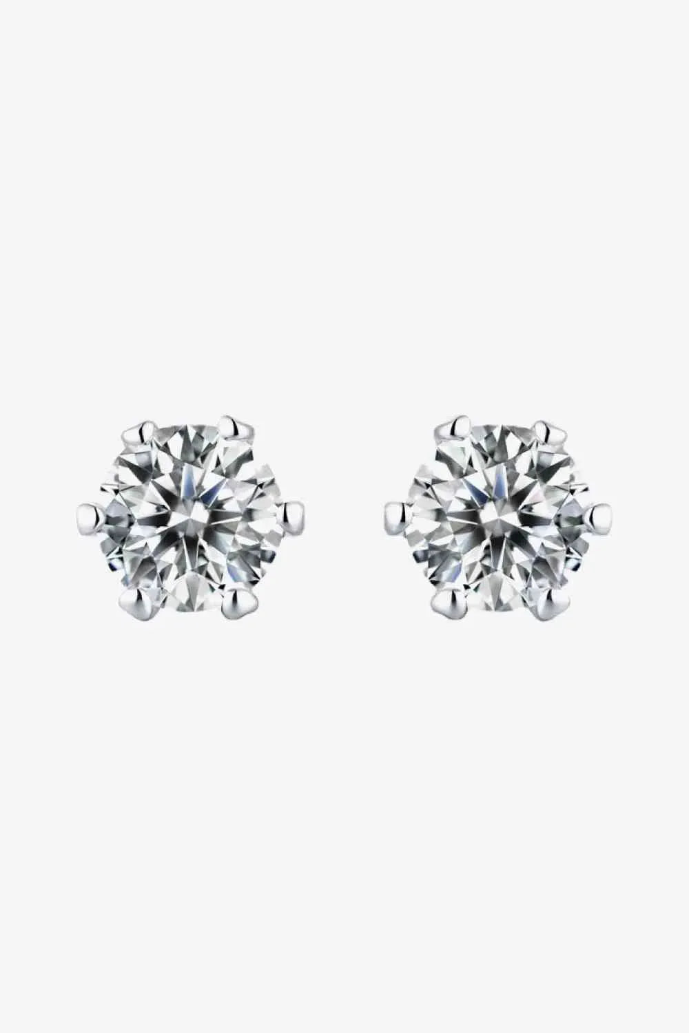 Good Days Ahead Moissanite Stud Earrings Silver One Size Moissanite - Tophatter Daily Deals