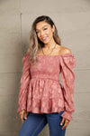 Double Take Smocked Square Neck Flounce Sleeve Blouse Blouses - Tophatter Daily Deals