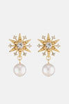 Synthetic Pearl Star Shape Alloy Earrings Gold One Size Earrings - Tophatter Daily Deals