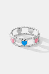 925 Sterling Silver Cutout Heart Shape Ring Rings - Tophatter Daily Deals