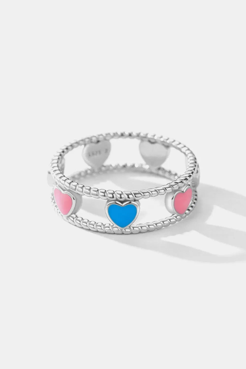 925 Sterling Silver Cutout Heart Shape Ring Rings - Tophatter Daily Deals
