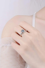 On My Mind 925 Sterling Silver Moissanite Ring Moissanite - Tophatter Daily Deals