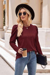 Round Neck Puff Sleeve Blouse Blouses - Tophatter Daily Deals