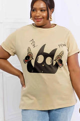 Simply Love Full Size PEW PEW Graphic Cotton Tee Women's T-Shirts - Tophatter Daily Deals