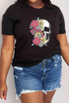 Simply Love Full Size Skull Graphic Cotton T-Shirt Women's T-Shirts - Tophatter Daily Deals