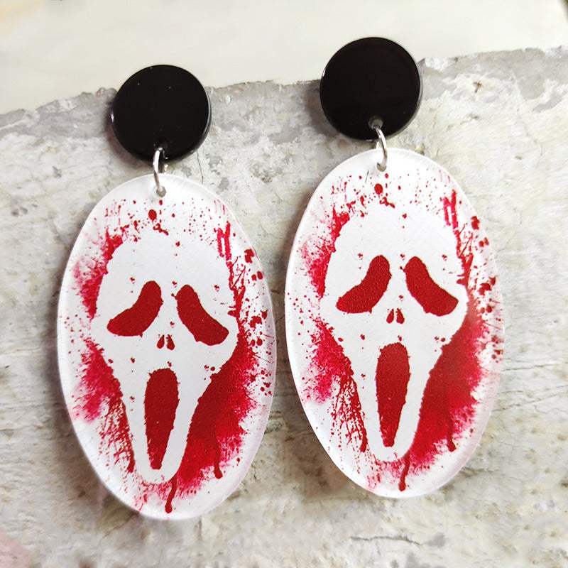 Halloween Theme Dangle Earrings Style C One Size Earrings - Tophatter Daily Deals