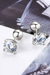 2 Carat Moissanite 925 Sterling Silver Stud Earrings Moissanite - Tophatter Daily Deals