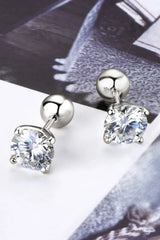 2 Carat Moissanite 925 Sterling Silver Stud Earrings Moissanite - Tophatter Daily Deals
