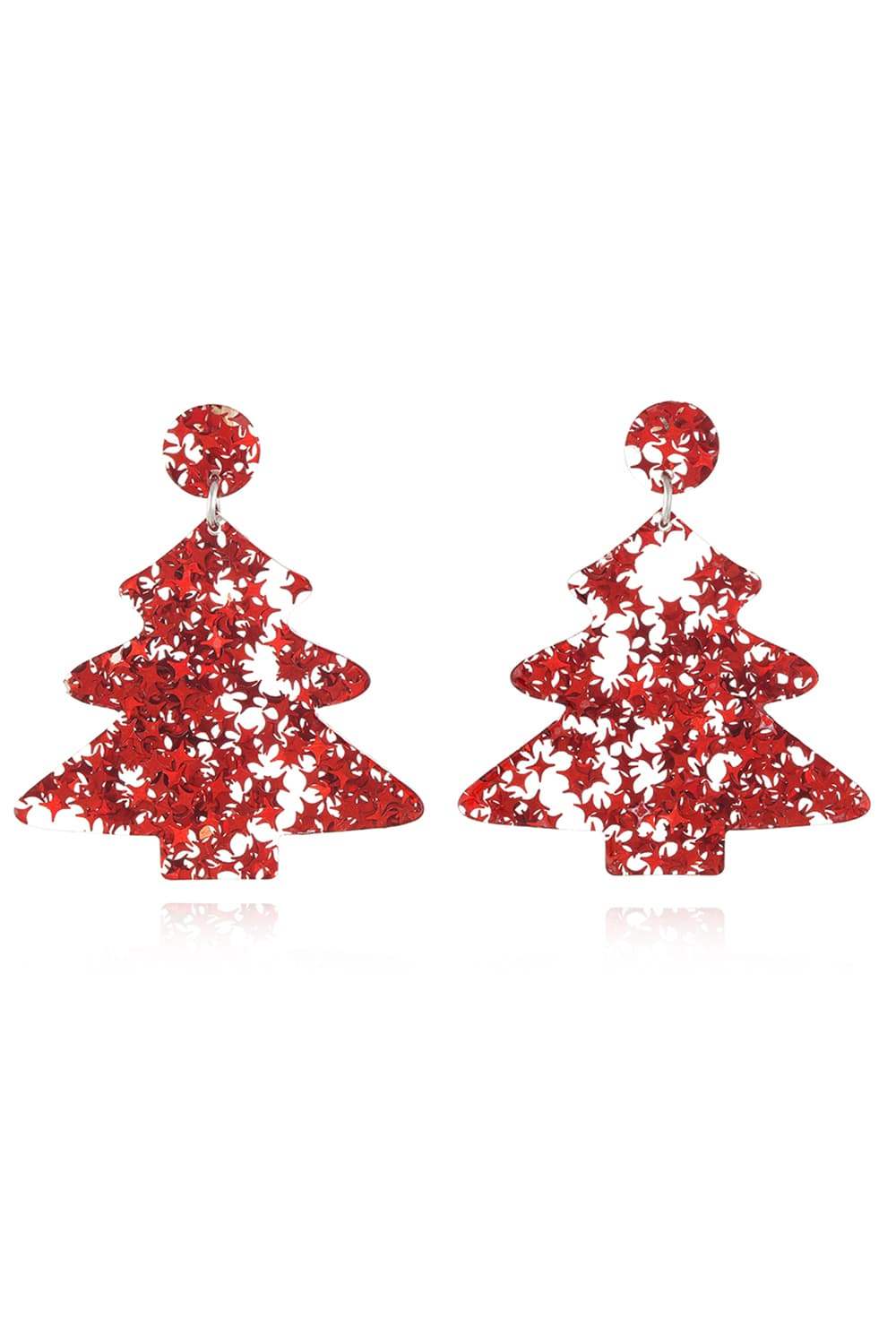 Christmas Tree Acrylic Earrings Red Style B One Size Earrings - Tophatter Daily Deals