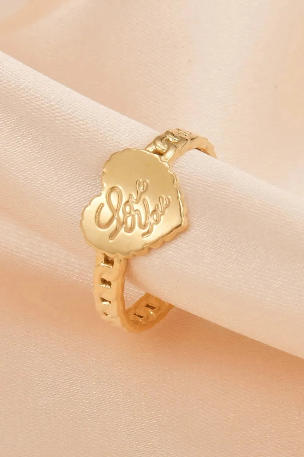14K Gold Plated LOVE YOU Open Ring Rings - Tophatter Daily Deals