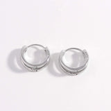 925 Sterling Silver Inlaid Zircon Huggie Earrings Earrings - Tophatter Daily Deals