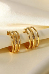 Three Is Better Than One C-Hoop Earrings Earrings - Tophatter Daily Deals