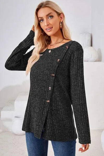 Round Neck Long Sleeve T-Shirt Women's T-Shirts - Tophatter Daily Deals