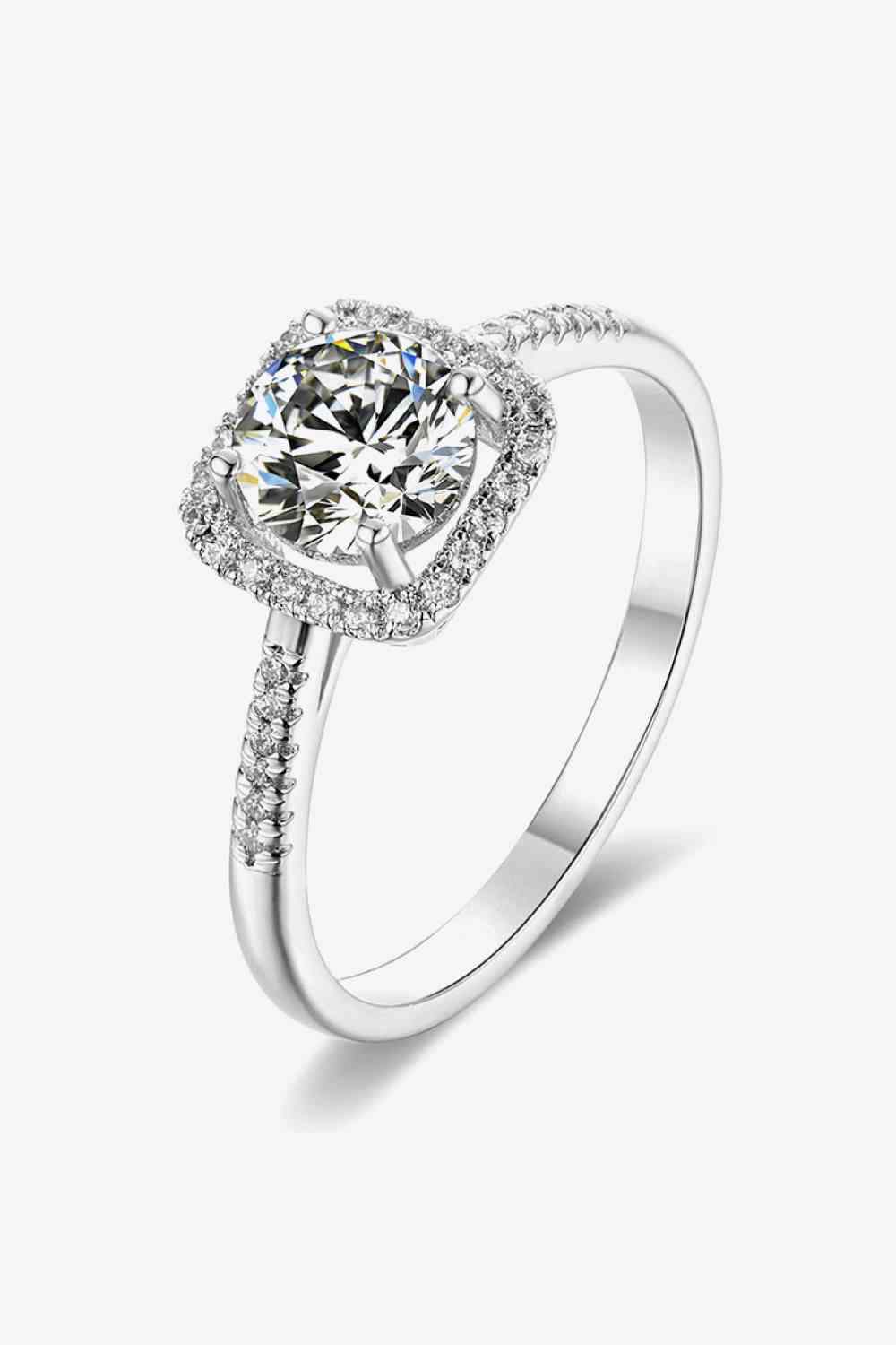 1 Carat Moissanite Zircon Ring Silver Moissanite - Tophatter Daily Deals