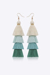 Layered Tassel Earrings Mid Green One Size Earrings - Tophatter Daily Deals