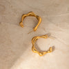 Stainless Steel C-Hoop Earrings Gold One Size Earrings - Tophatter Daily Deals