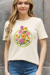 Simply Love Full Size Flower Graphic Cotton Tee Women's T-Shirts - Tophatter Daily Deals