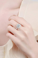 Sterling Silver 1 Carat Moissanite Ring Silver Moissanite - Tophatter Daily Deals