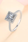 Sterling Silver Square Moissanite Ring Silver Moissanite - Tophatter Daily Deals