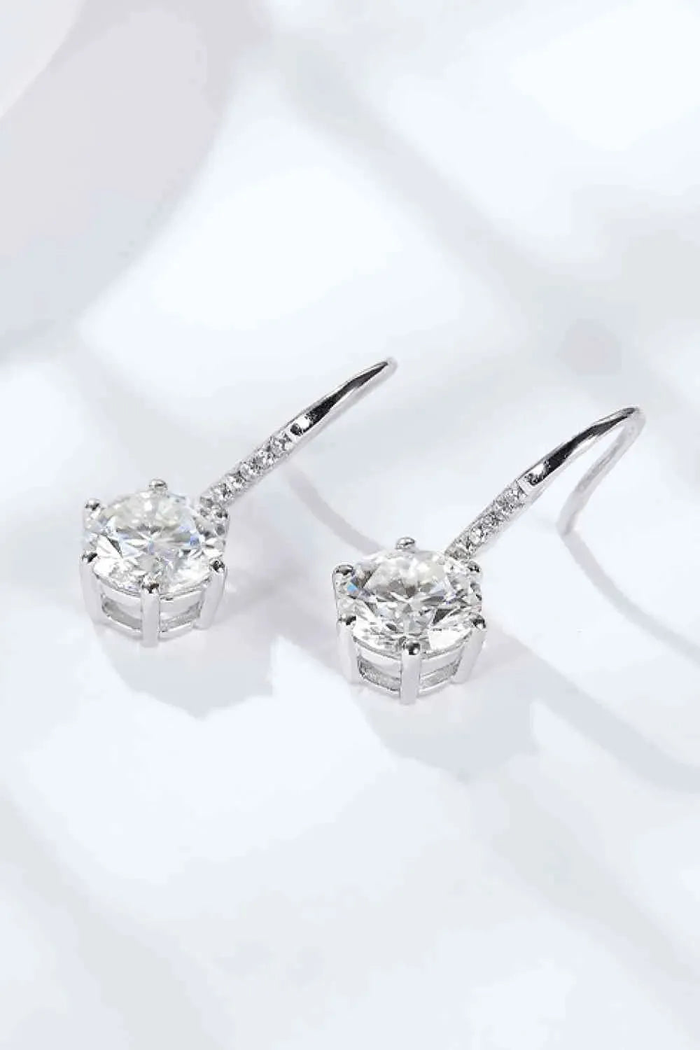 6-Prong Moissanite Drop Earrings Moissanite - Tophatter Daily Deals