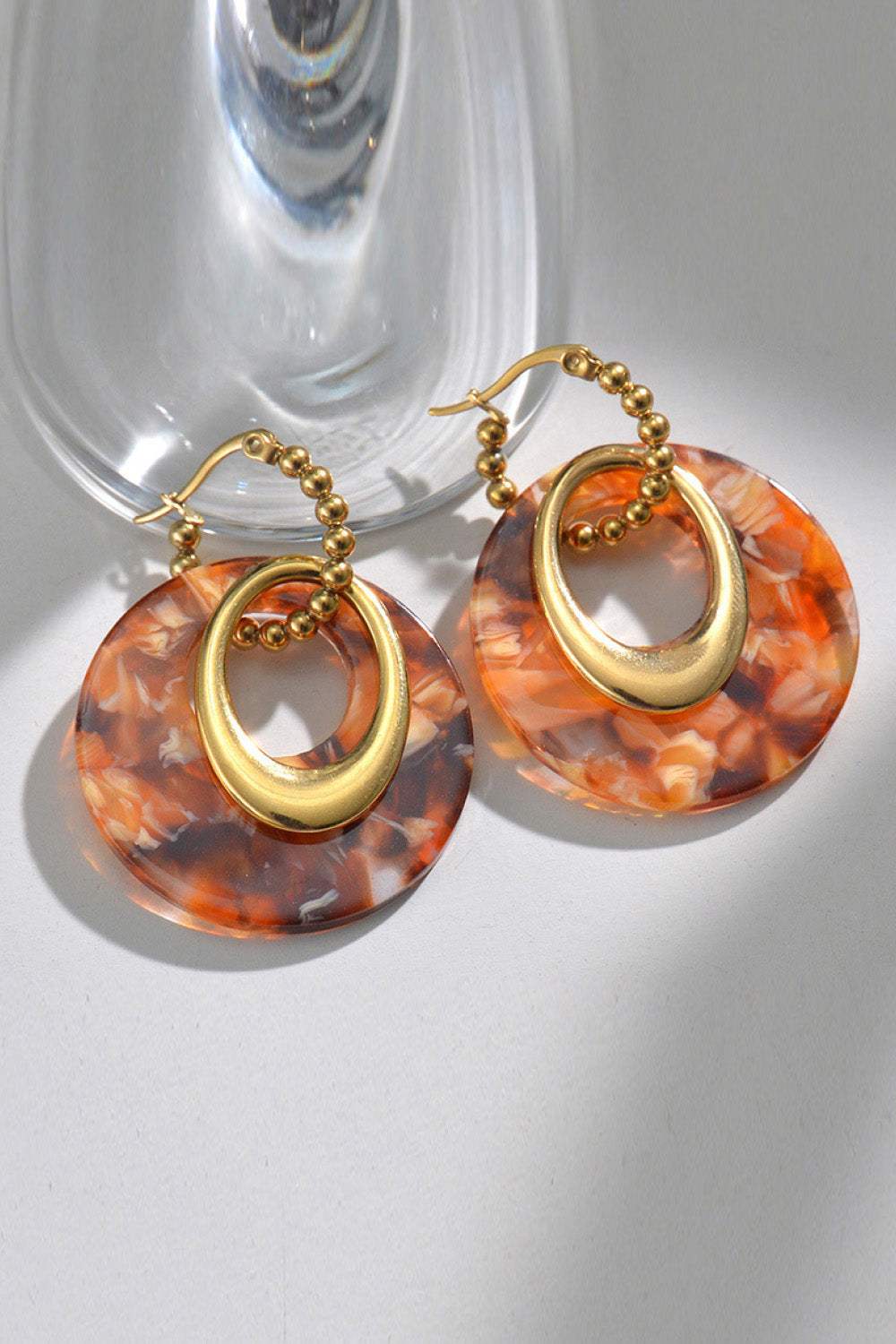 Geometric Stainless Steel Earrings Ochre One Size Earrings - Tophatter Daily Deals