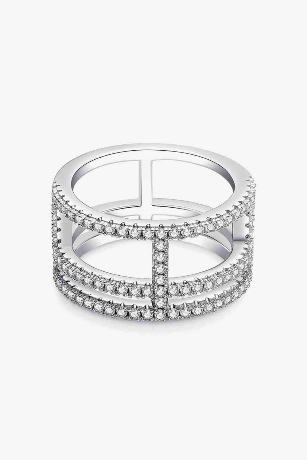 Adored Moissanite Cutout Wide Ring Moissanite - Tophatter Daily Deals