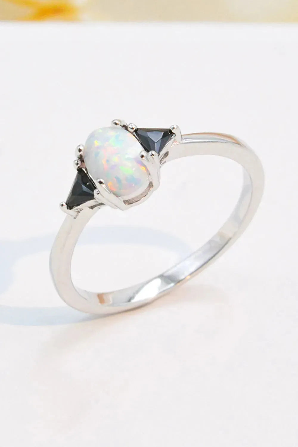 Contrast 925 Sterling Silver Opal Ring Opal - Tophatter Daily Deals