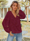 V-Neck Long Sleeve Blouse Blouses - Tophatter Daily Deals