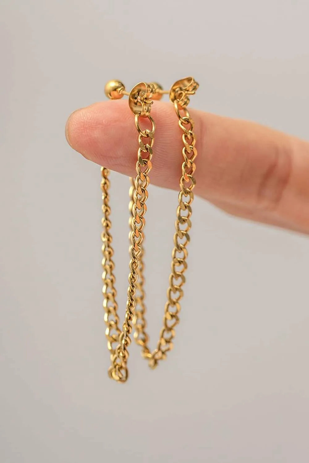 Stainless Steel Chain Earrings Earrings - Tophatter Daily Deals
