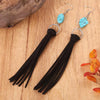 Turquoise Fringe Detail Earrings Black One Size Earrings - Tophatter Daily Deals